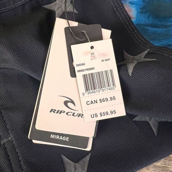 Men's Rip Curl Mirage Freebird Mid Length Patriotic Flag Boardshorts Size 29 NWT - Picture 11 of 14